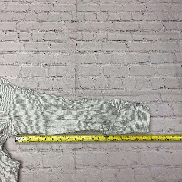 Tahari Women Long Sleeve 100% Linen Button Shirt Top Size Large Stripe B272 -13 - Picture 5 of 12